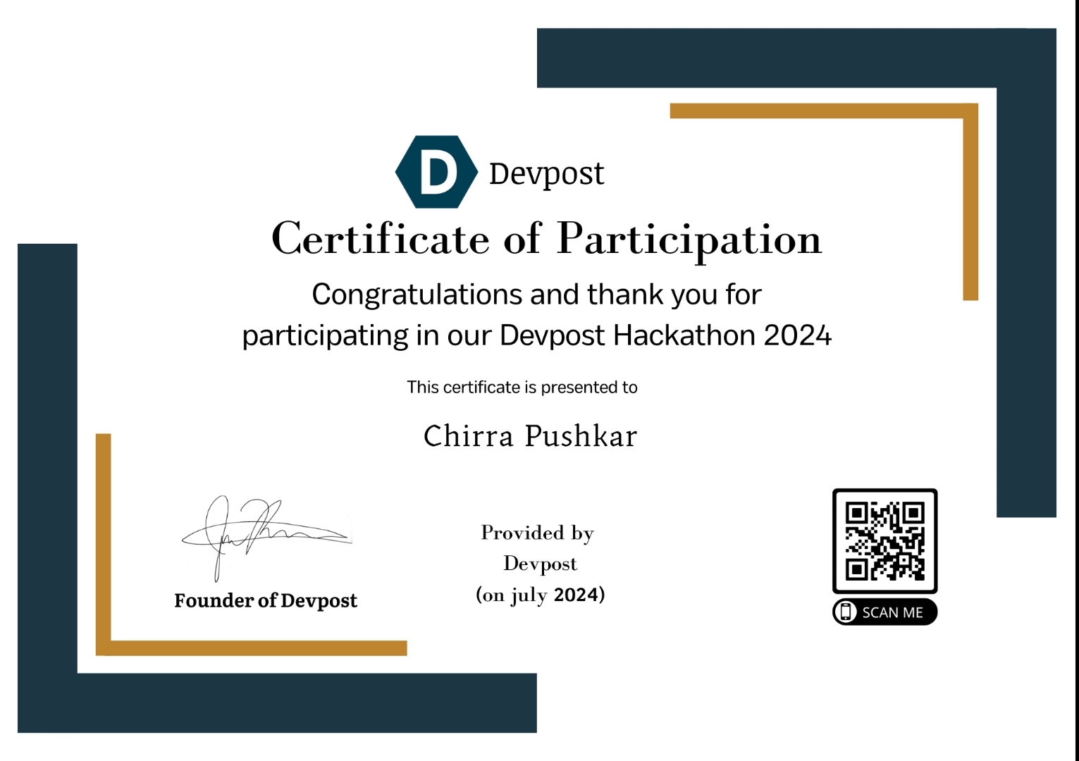 Hackathon Certificate